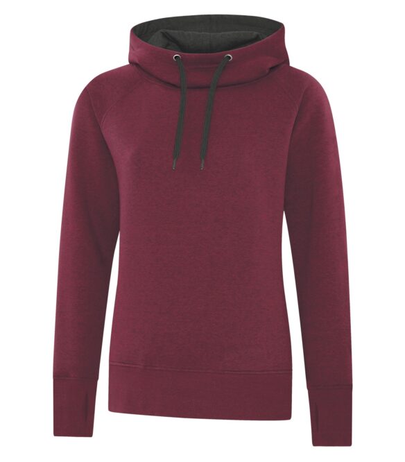 vustom printed hoodie cardinal heather L2045 - ESACTIVE VINTAGE HOODED LADIES’ SWEATSHIRT