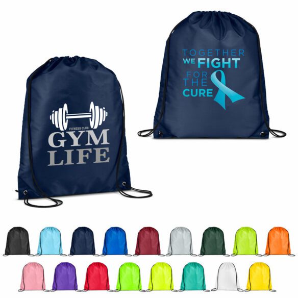 custom printed bags BG100 - Cinch-Up Back Pack - full assortment of colours