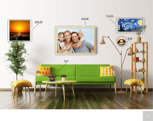 metal prints dimensions on wall