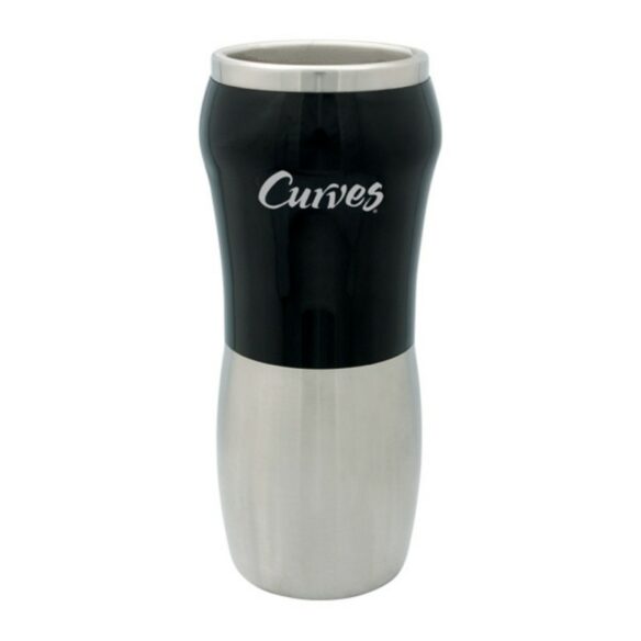 custom printed travel drinkware 1211 Busrel - Stainless Steel and Acrylic Tumbler - black