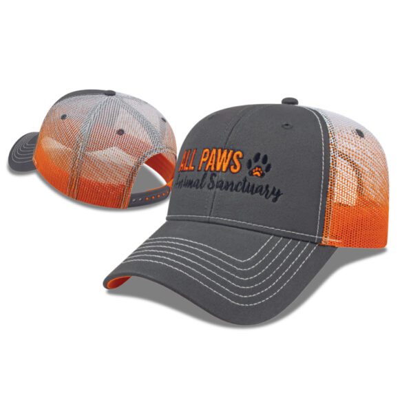 example of a custom printed hat I1076 - Classic Series – Gradient Screen Print Mesh Cap