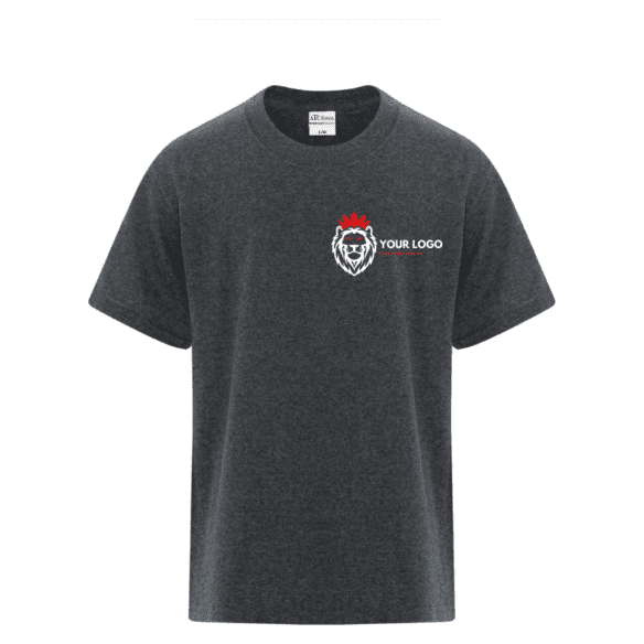 atc5050y form front dark heather grey custom tshirt with logo