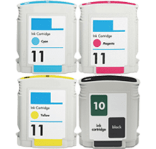 HP 11 Ink / Inkjet Cartridge Set Black Cyan Yellow Magenta