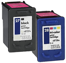 HP C8727A / C8728A (27 / 28) Ink / Inkjet Cartridge Combo Pack Black Tri-Color