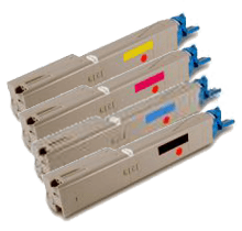Okidata C3300 / C3400 Laser Toner Cartridge Set Black Cyan Yellow Magenta High Yield