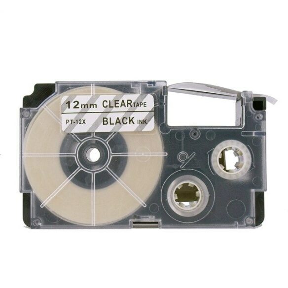 12 mm clear tape pt-12x black ink
