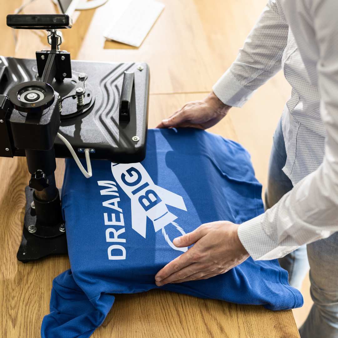 dream big being heat pressed onto shirt