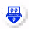 Willis College blue logo on white stickers