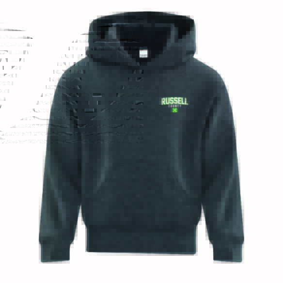 RUSSELL COUNTY ATCY2500 YOUTH FLEECE HOODED SWEATSHIRT (DARK HEATHER GREY)