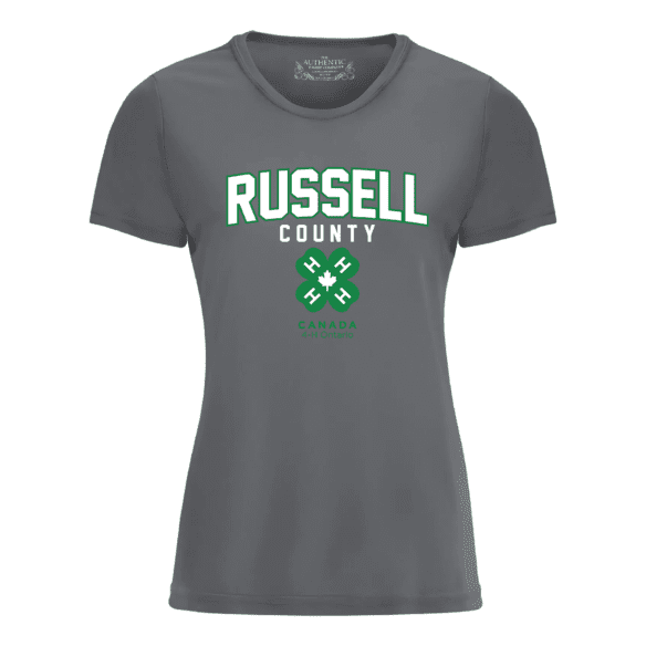 RUSSELL COUNTY ATC L350 ADULT LADIES PRO TEAM TSHIRT (COAL GREY)