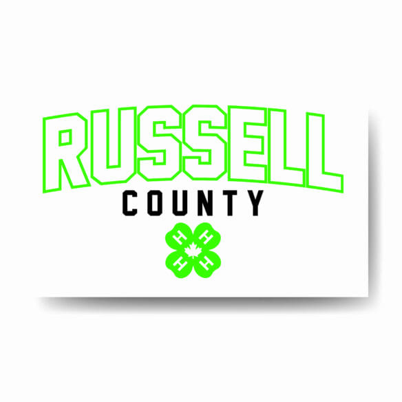 RUSSELL COUNTY RECTANGLE LOGO STICKER