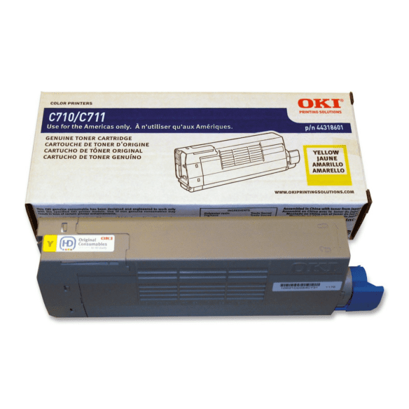 ~Brand New Original Okidata 44318601 Yellow Laser Toner Cartridge