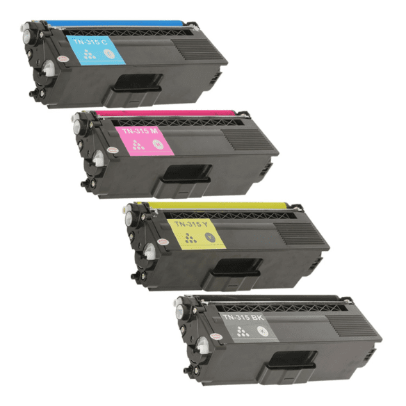 Brother TN-315 Laser Toner Cartridge Set - High Yield - Black Cyan Magenta Yellow