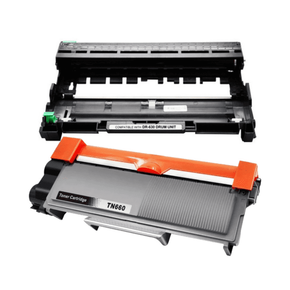 Brother TN-660 / DR-630 Combo Pack - Laser Toner Cartridge and Drum Unit - High Yield Toner