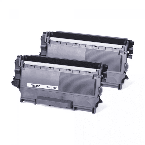 Brother TN-450 Laser Toner Cartridge - High Yield - Black - Pack of 2