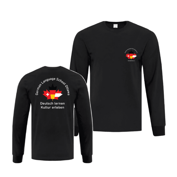 German Language School ATC1015 Unisex Long Sleeve TShirt (Black)