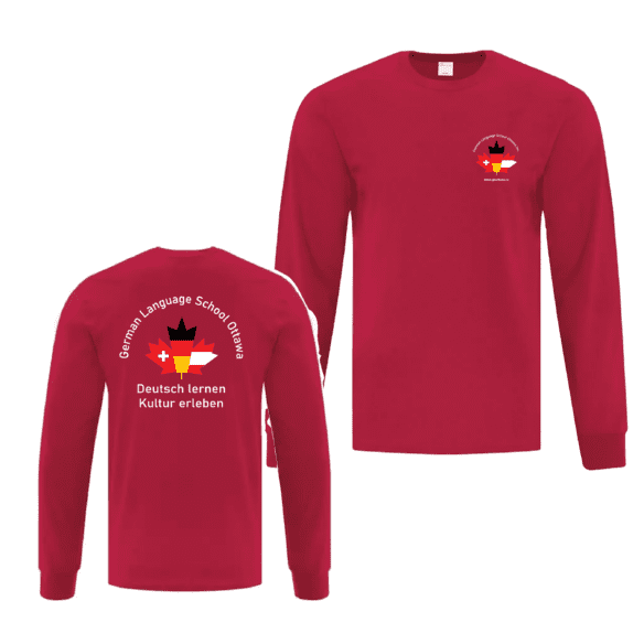 German Language School ATC1015 Unisex Long Sleeve TShirt (Red)