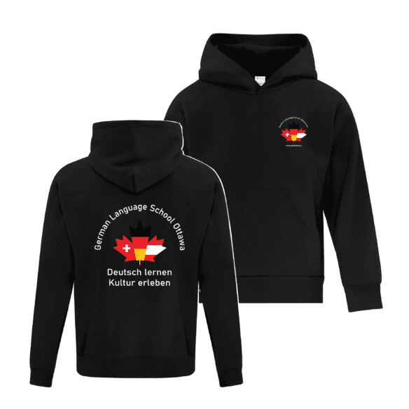 German Language School ATCY2500 Youth Hooded Sweatshirt (Black)