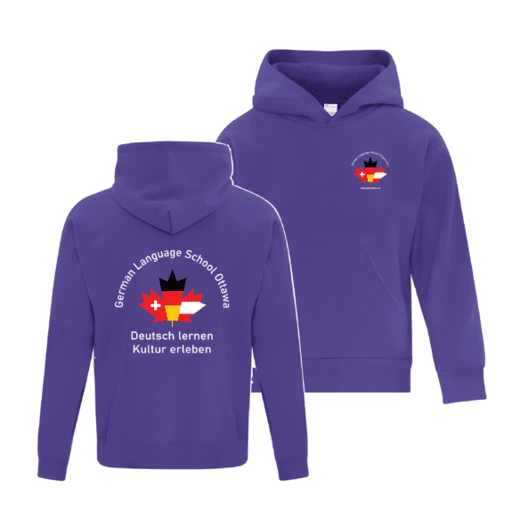 German Language School ATCY2500 Youth Hooded Sweatshirt (Purple)