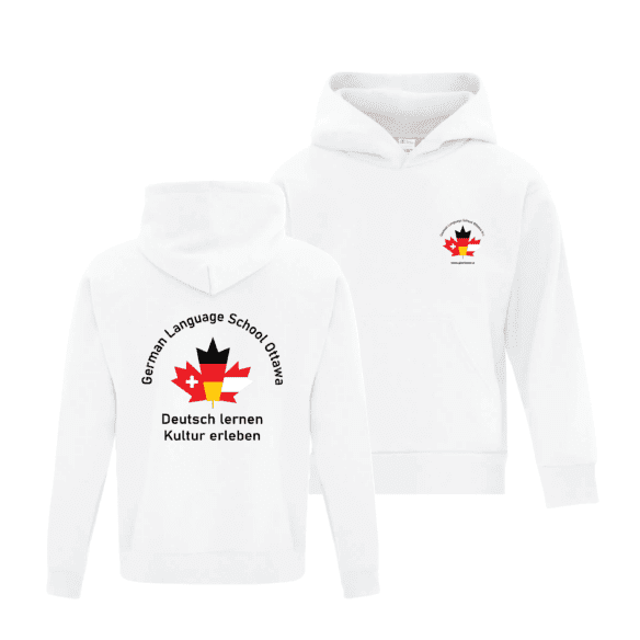 German Language School ATCY2500 Youth Hooded Sweatshirt (White)