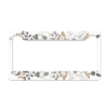 License Plate Cover white with flowers