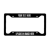 License Plate Cover Black with Text