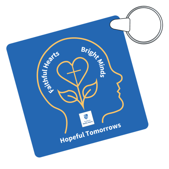 Faithful Hearts Bright Minds Plastic Keychain